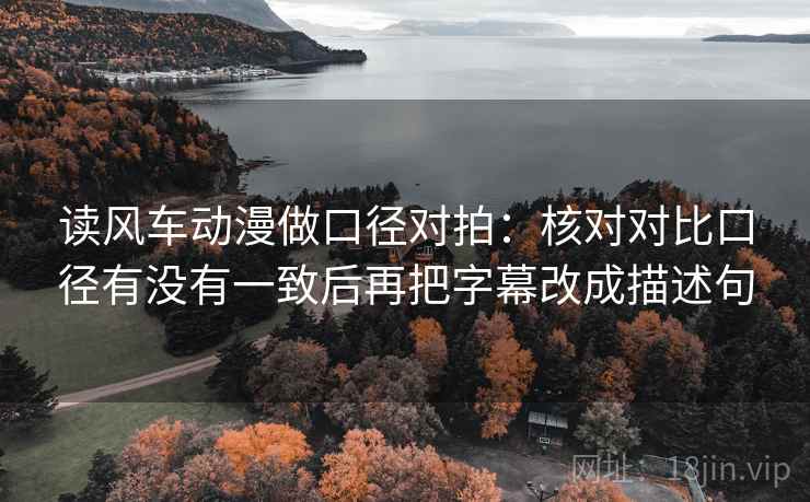读风车动漫做口径对拍：核对对比口径有没有一致后再把字幕改成描述句  第1张