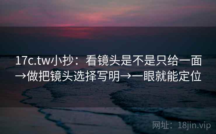 17c.tw小抄：看镜头是不是只给一面→做把镜头选择写明→一眼就能定位  第2张