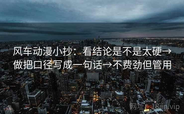 风车动漫小抄:看结论是不是太硬→做把口径写成一句话→不费劲但管用 第2张 风车动漫小抄:看结论是不是太硬→做把口径写成一句话→不费劲但管用 第2张