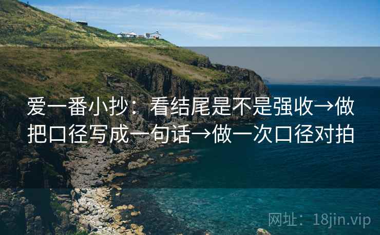 爱一番小抄：看结尾是不是强收→做把口径写成一句话→做一次口径对拍  第1张